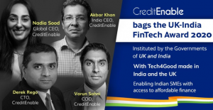 CreditEnable announced as a winner of UK-India Fintech Awards!